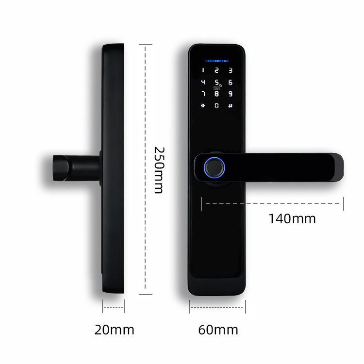 Factory Outlet Waterproof Fingerprint Handle Digital Keyless Tuya Wifi App Intelligent Password Card Smart Door Lock