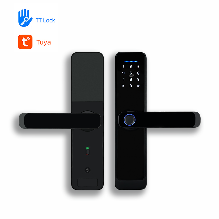 Factory Outlet Waterproof Fingerprint Handle Digital Keyless Tuya Wifi App Intelligent Password Card Smart Door Lock