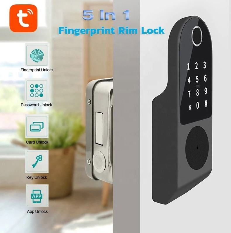 Volibel Waterproof Tuya App Wifi Intelligent Double Sided Fingerprint Smart Door Lock Ttlock Electronic Rim Lock