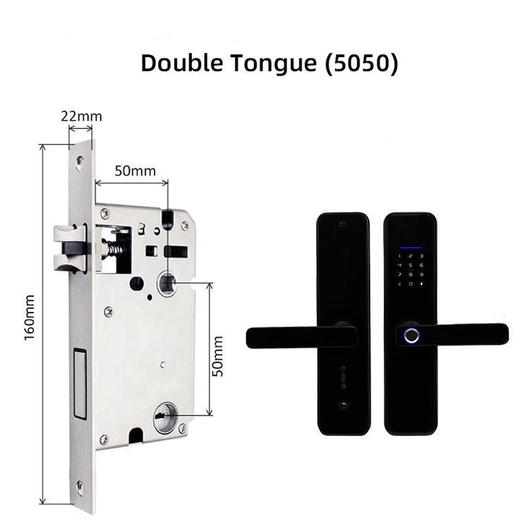 High Quality Fingerprint  Keypad Door Lock with Handle Fingerprint Electronic Deadbolt Compatible with Tuya APP Smart Lock