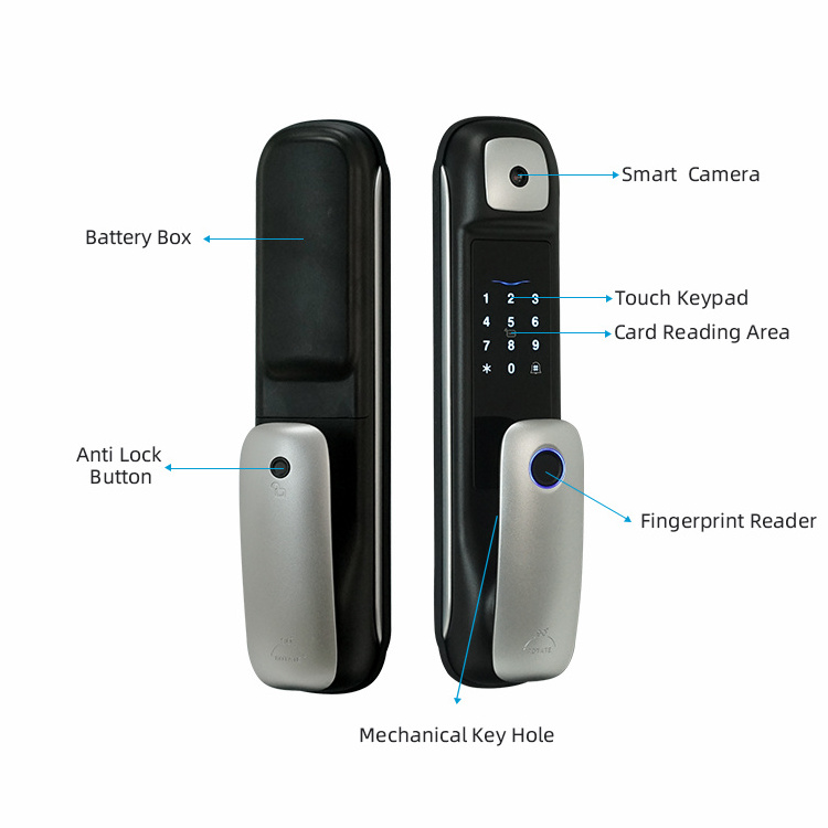 Volibel Digital Keypad Password Intelligent Lock Biometric Fingerprint Tuya Smart Door Lock With Camera