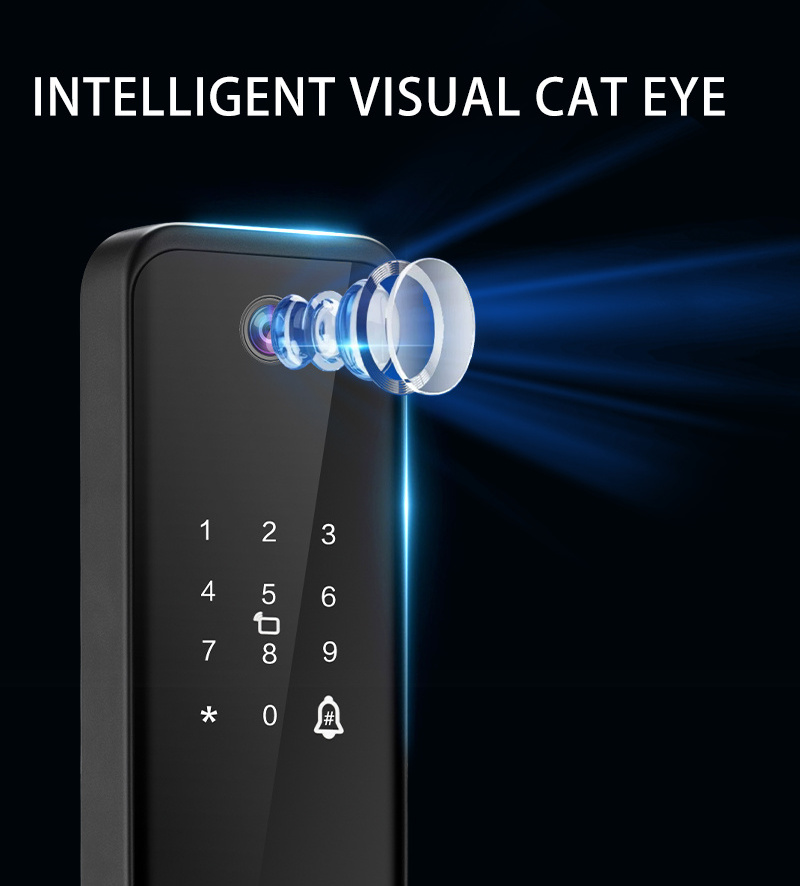 Volibel Safety Electric Digital Cat Eyes Fingerprint Wifi Tuya Smart Door Lock With Camera For Home Apartment