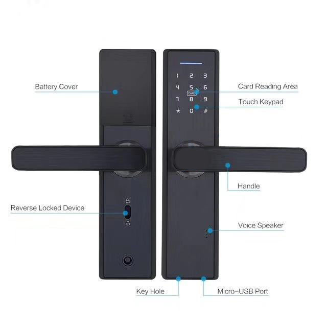 Tuya Fingerprint Touch Screen Keyless Smart Locks Portable Home High Security Anti Theft Privacy Smart Door Locks