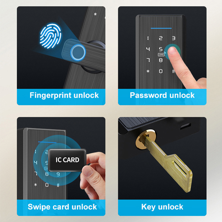 Smart Home Security Fingerprint Tuya Wifi Password Card Multiple Security Ttlock Intelligent Multi-Functional Airbnb Door Lock