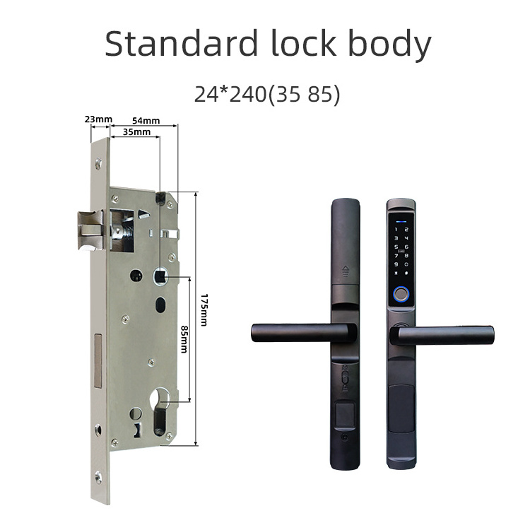 Waterproof Tuya Wifi App Sliding Aluminum Door Lock Digital Electronic Biometric Fingerprint Door Lock