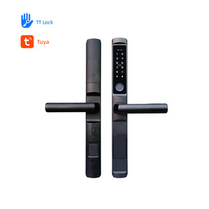 Waterproof Tuya Wifi App Sliding Aluminum Door Lock Digital Electronic Biometric Fingerprint Door Lock