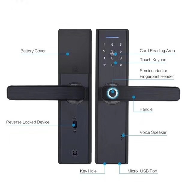 Smart Home Security Fingerprint Tuya Wifi Password Card Multiple Security Ttlock Intelligent Multi-Functional Airbnb Door Lock