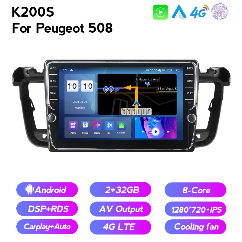 Navifly 5GHz WIFI Car GPS Autoradio For Peugeot 508 2011 - 2018 RAM 6GB ROM 128GB Car Multimedia video player powerful heat sink