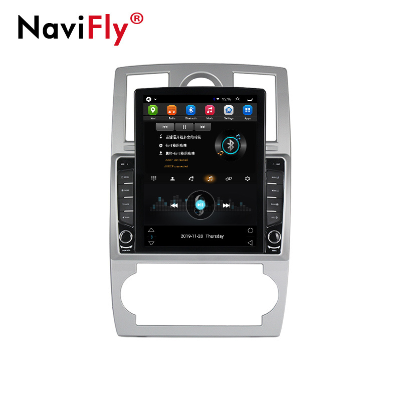 Navifly Android 9 Tesla screen Android 9 2+32g Car Video Radio Player for Chrysler 300C 2004-2011 Car GPS Navigation 2.5D ips