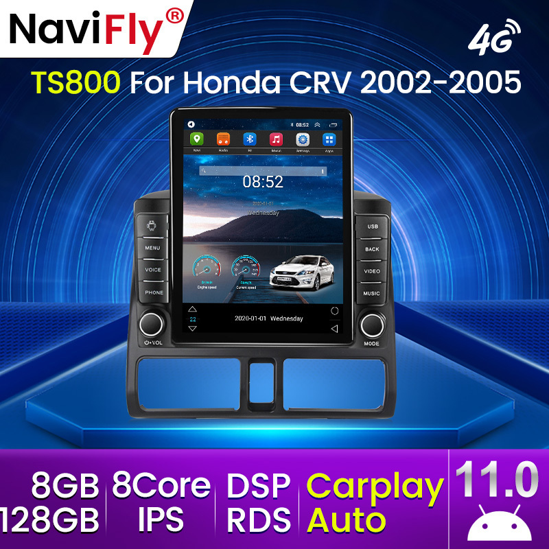 Navifly Tesla Android11 8+128G DSP RDS GPS AM FM 360 camera car audio for  Honda CRV 2002-2005 BT dvd player stereo android