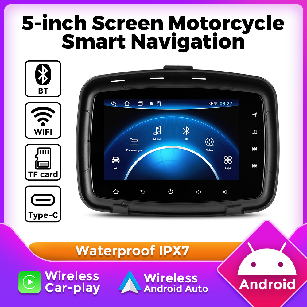 MEKEDE 5 inch Android motorcycle smart navigation 2+32g car play for  SS-MTA5  Support multiple language  Android auto