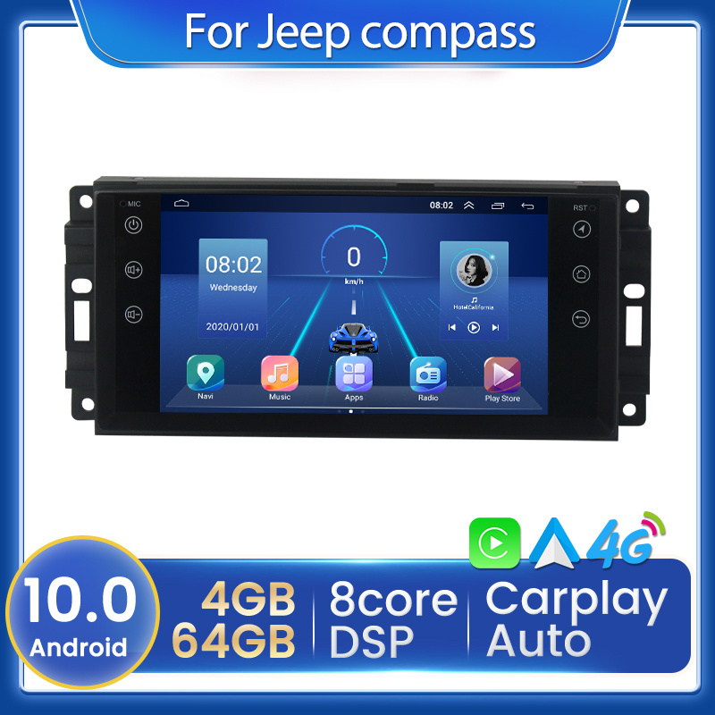 Navifly DSP 4G LTE Car radio 7inch multimedia video player For Jeep Cherokee Compass Commander Wrangler 300C Liberty Octa-core