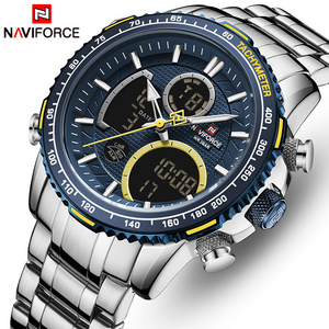 NAVIFORCE 9182 SBE fashion digital watches quartz waterproof men wristwatches with blue