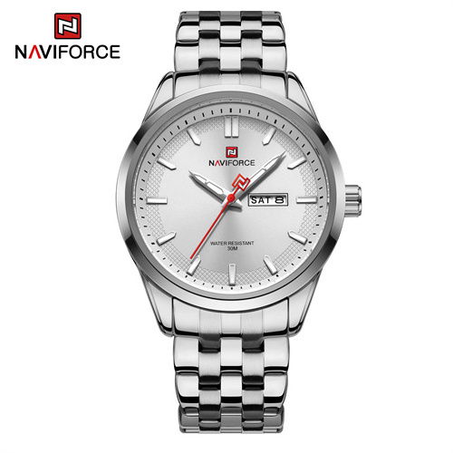 NAVIFORCE 9203 SW Ultra Thin Big Dial Stainless Steel Watch Exquisite Multifunctional Men's Quartz Wrist Watch Business Clock