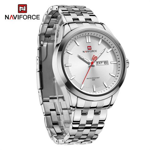 NAVIFORCE 9203 SW Ultra Thin Big Dial Stainless Steel Watch Exquisite Multifunctional Men's Quartz Wrist Watch Business Clock