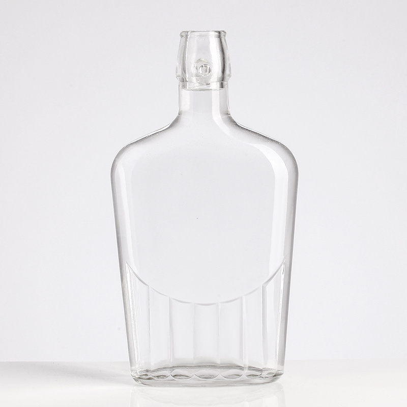 Transparent unique design beverage industrial use ceramic whisky bottle 500ml  glass wine bottle