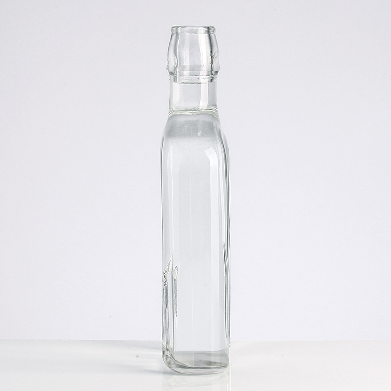 Transparent unique design beverage industrial use ceramic whisky bottle 500ml  glass wine bottle