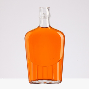 Transparent unique design beverage industrial use ceramic whisky bottle 500ml  glass wine bottle