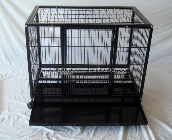 Metal Dog Crate with Wheels