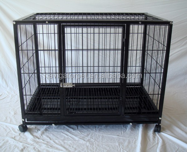 Metal Dog Crate with Wheels