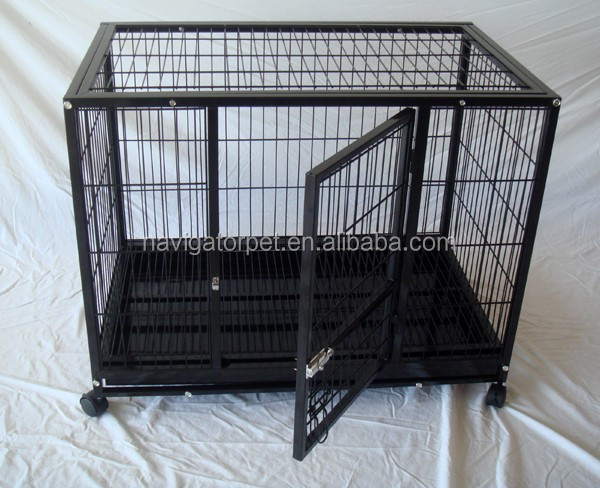 Metal Dog Crate with Wheels