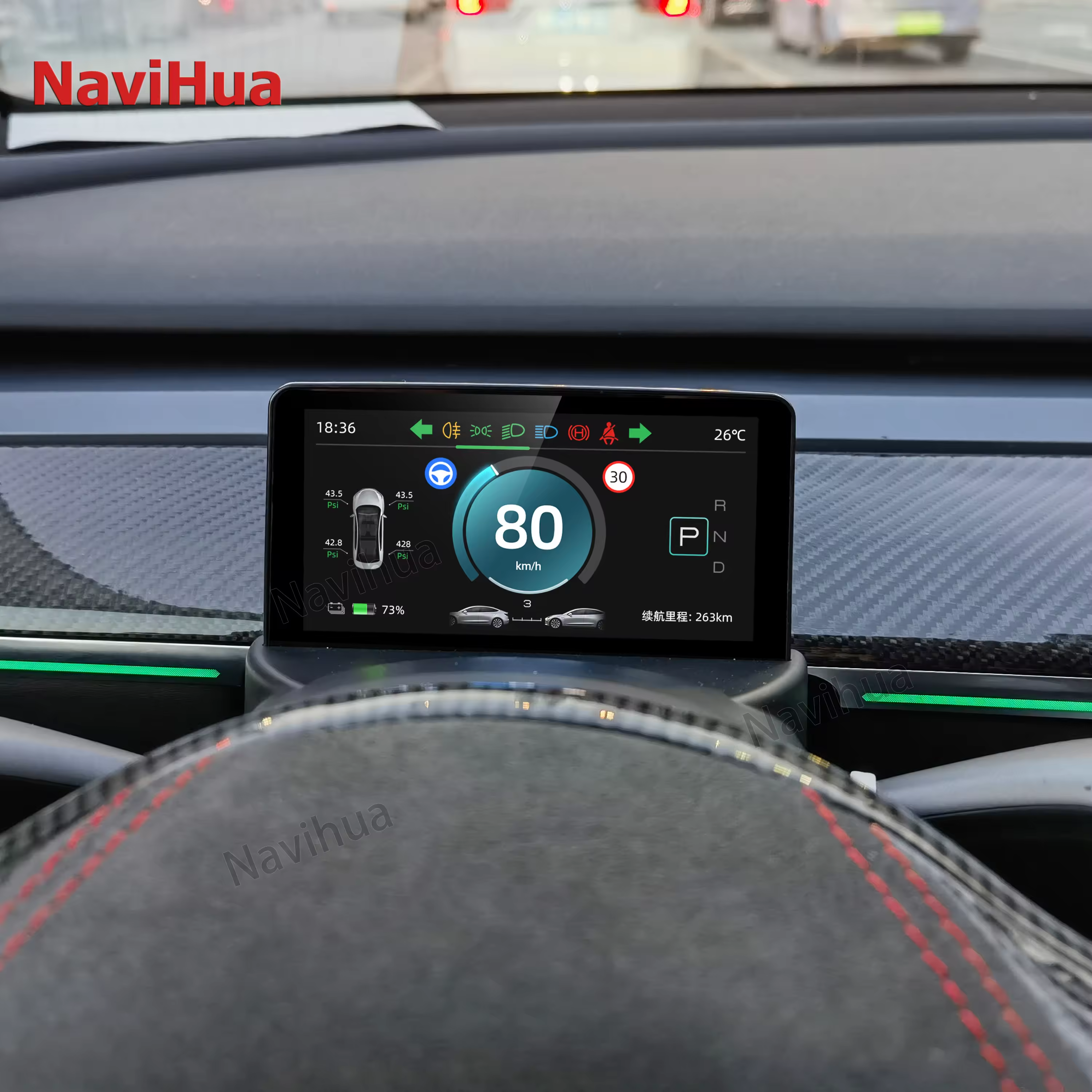 NaviHua Latest 5 inch Virtual cockpit for Tesla Model 3/Y Interior kit Upgrade Accessories Auto Car Dashboard