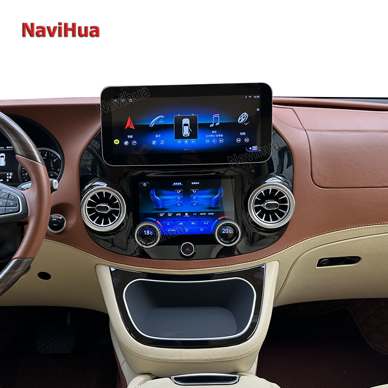 Navihua Android Car Radio with AC Panel for Mercedes Benz Vito 12.3 Multimedia AC Control GPS Navigation Touch Screen Audio