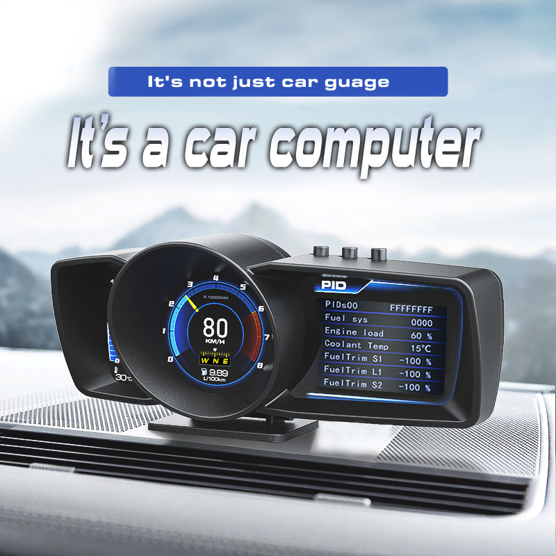 Navihua OBD2 Lufi XF Boost Water Temp Car Gauge Digital Oil temp Speed Tachometer Ext Temp Volts Alarm Clock Multifunction Meter