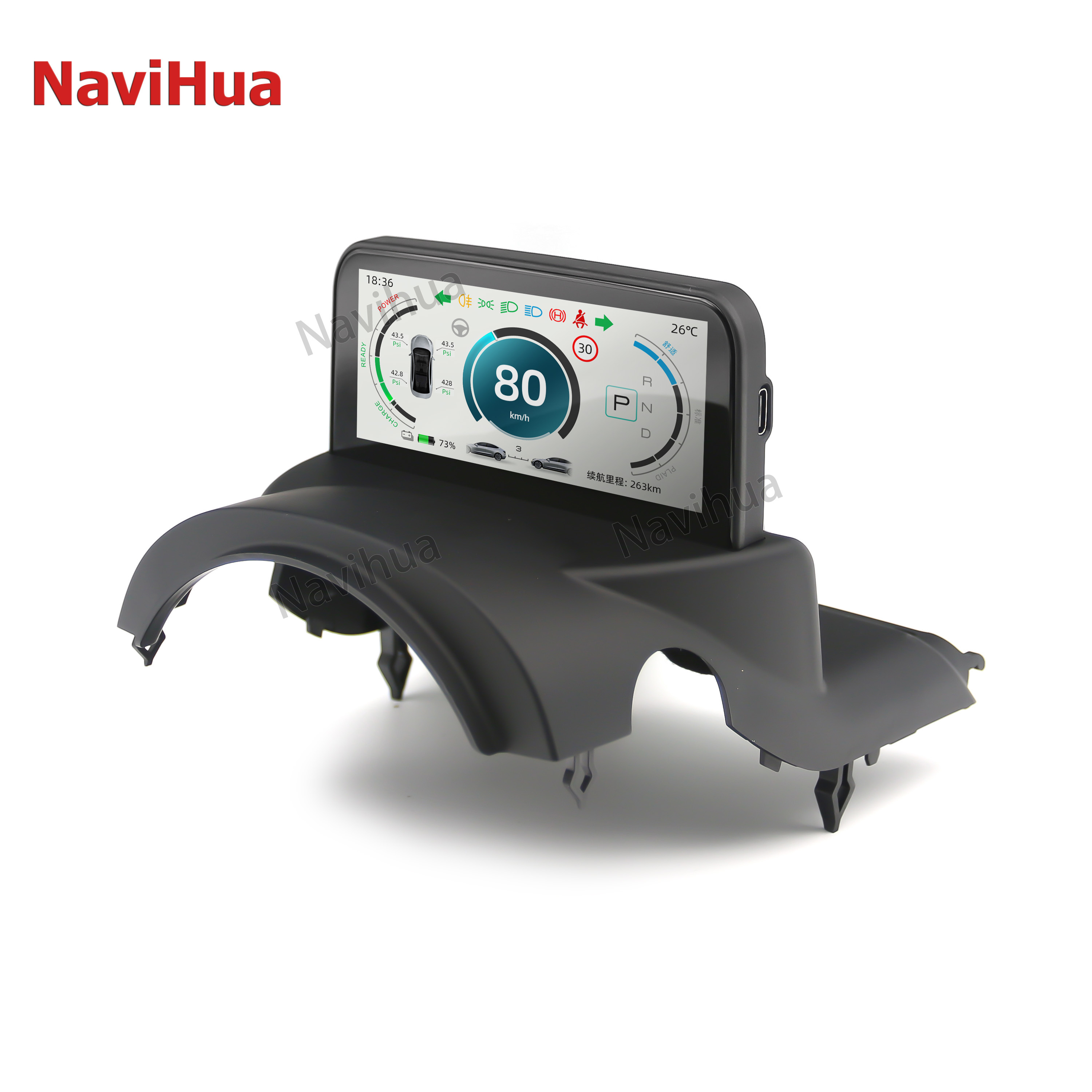 Navihua Car LCD Instrument Cluster Retrofit Multimedia Digital Cluster Dashboard For Tesla Model 3/Model Y Display Panel Gauges