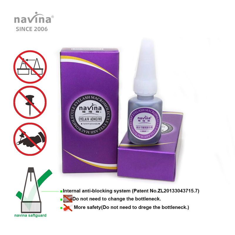 navina  eyelash extension glue factories 10 ml 2 sec fast dry 50 days waterproof lashes extension glue with private label