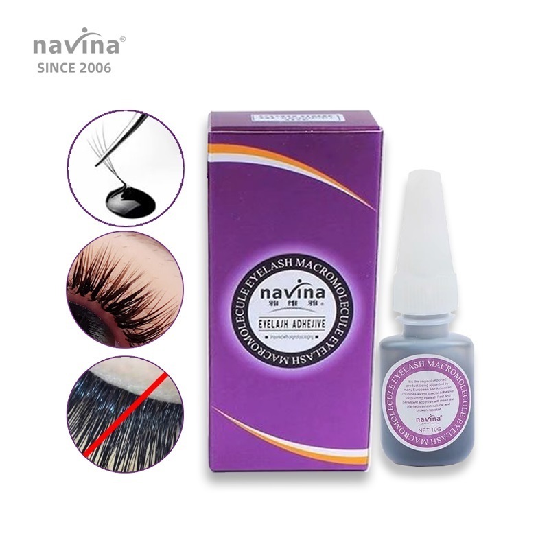 navina  eyelash extension glue factories 10 ml 2 sec fast dry 50 days waterproof lashes extension glue with private label