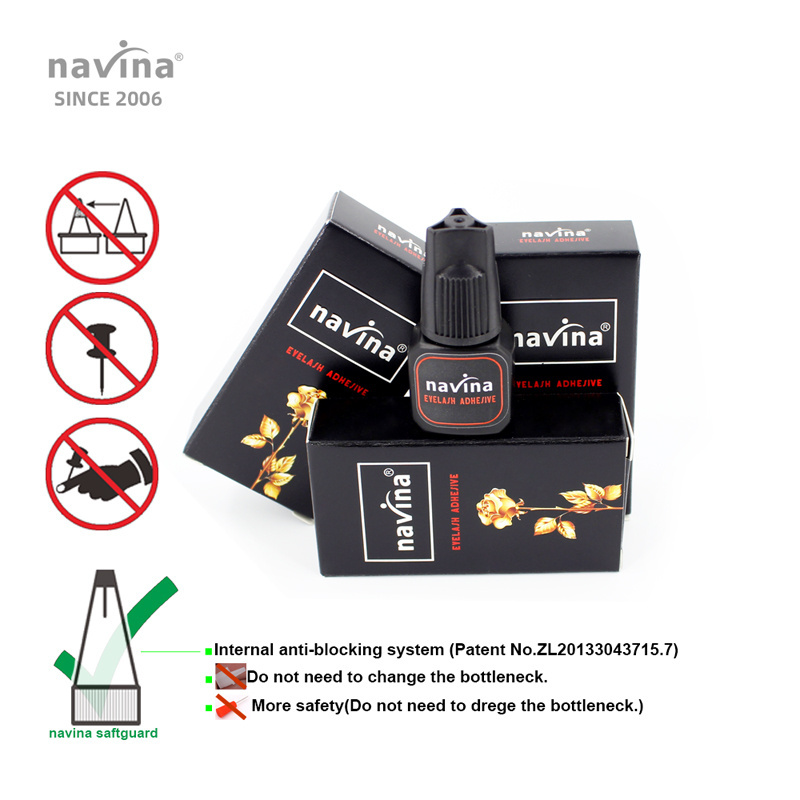 navina Lash Glue Wholesale Waterproof 1 second  Fast Drying Lasting 50 days Eyelash Extensions Glue from Japan