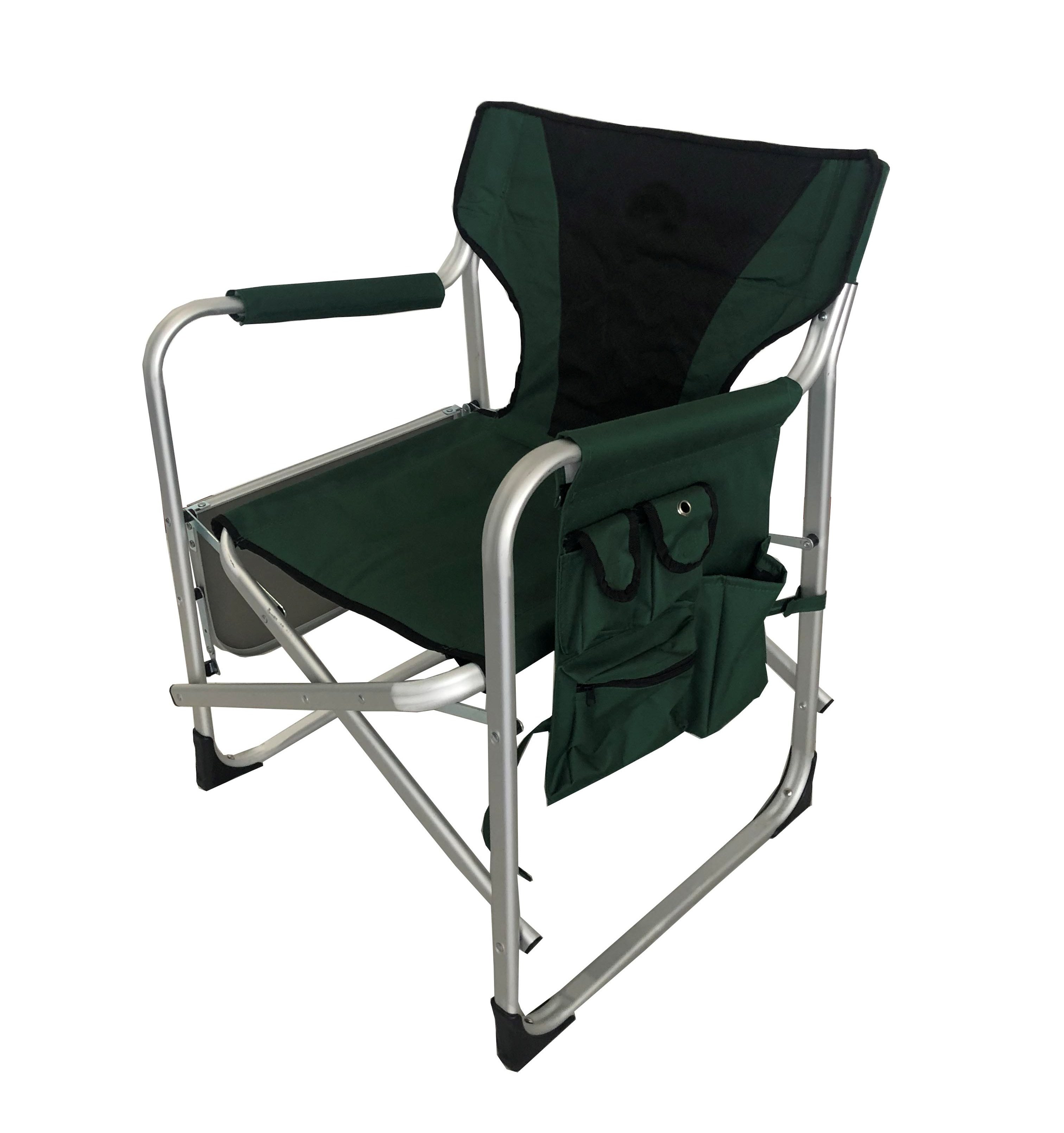 Aluminum frame  Portable Director Chair Lightweight Folding Camp sports Chairs with side table