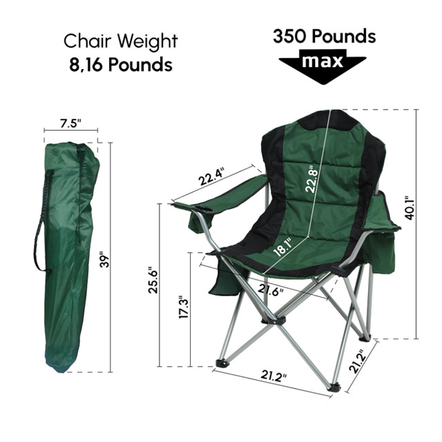 Hot Sale Heavy Duty Folding Camping Chairs With Cooler Bag