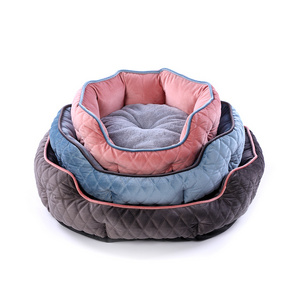 big comfortable warm side bolster dog bed cushion giant eco friendly premium pet anti anxiety bed for mother dog