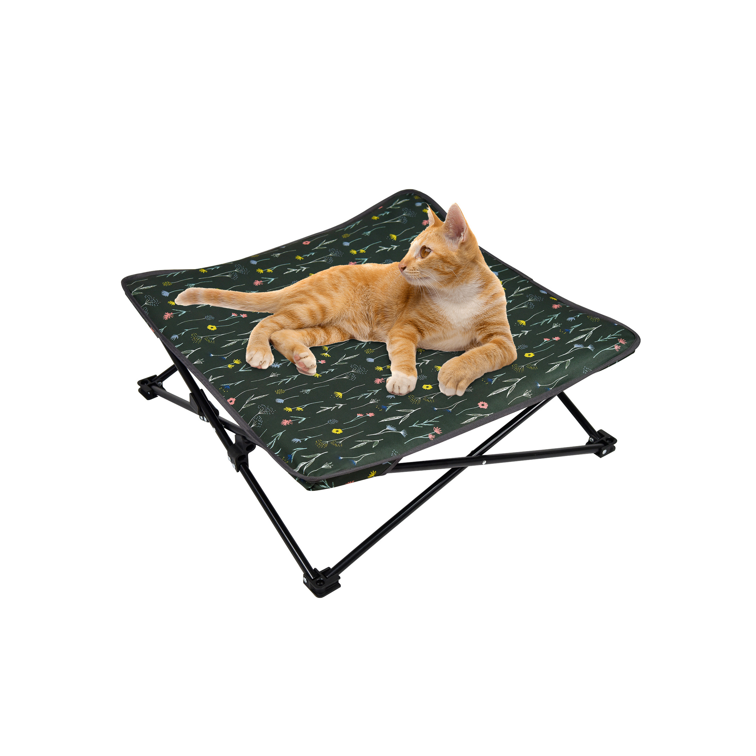 2023 designer new luxury fashion elevated dog bed cot portable double-faced oxford fabric folding pet bed for outdoor