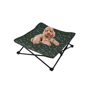 2023 designer new luxury fashion elevated dog bed cot portable double-faced oxford fabric folding pet bed for outdoor