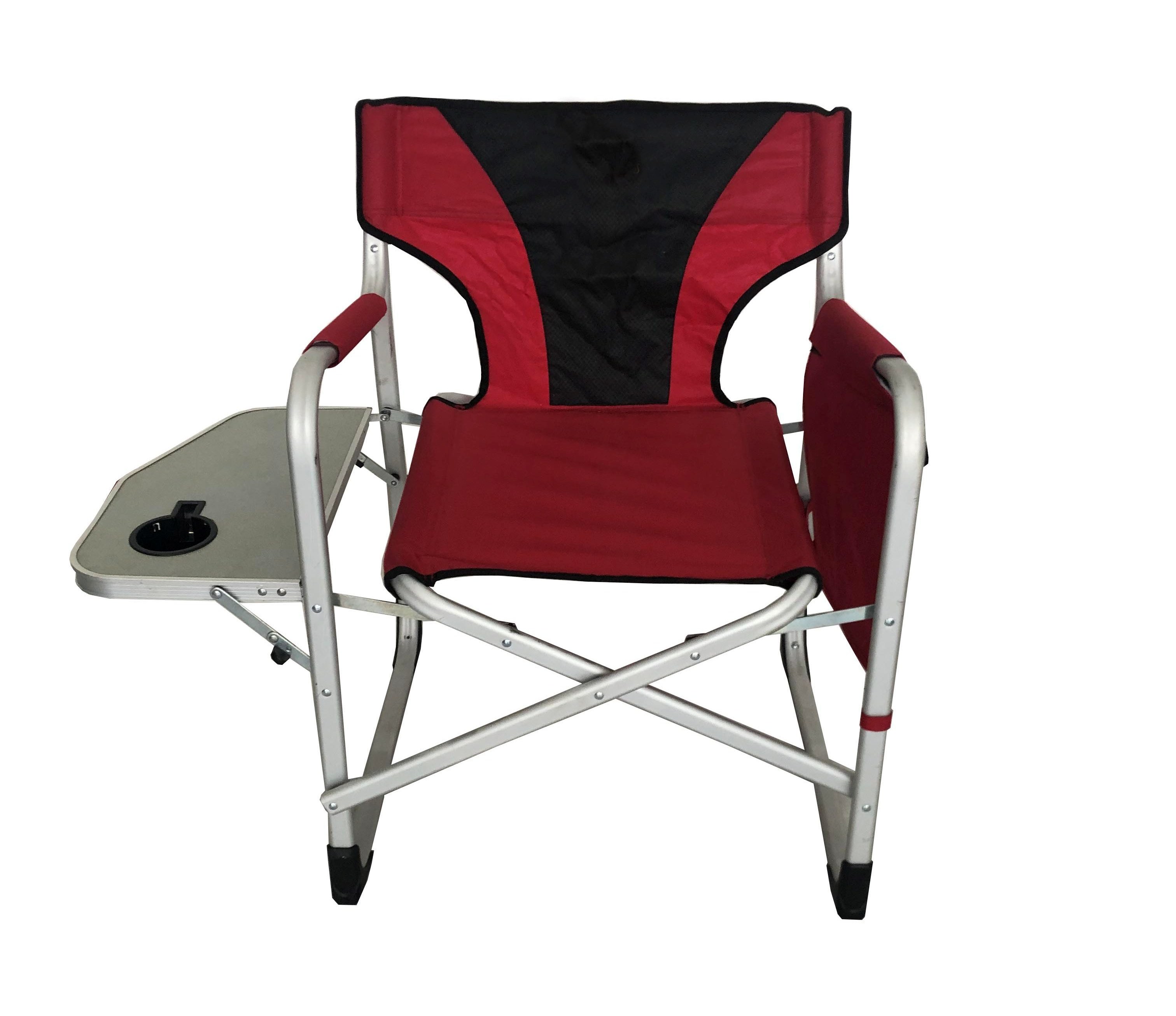 Aluminum frame  Portable Director Chair Lightweight Folding Camp sports Chairs with side table