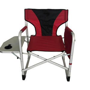 Aluminum frame  Portable Director Chair Lightweight Folding Camp sports Chairs with side table