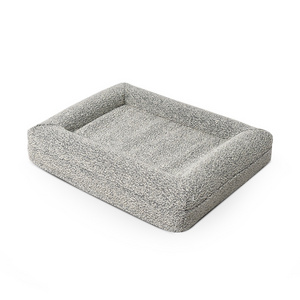 wholesale high quality breathable boucle dog bed orthopedic foam cooling gel memory foam pet dog rectangle waterproof bulk beds