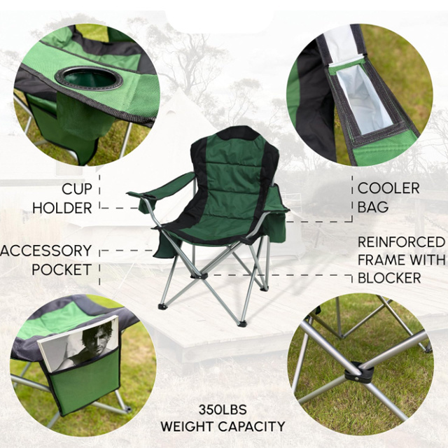 Hot Sale Heavy Duty Folding Camping Chairs With Cooler Bag