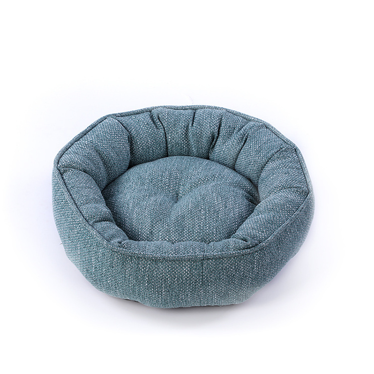 china cheap round pet bed bug proof donut fleece cat bed with bedding for small medium and large dog