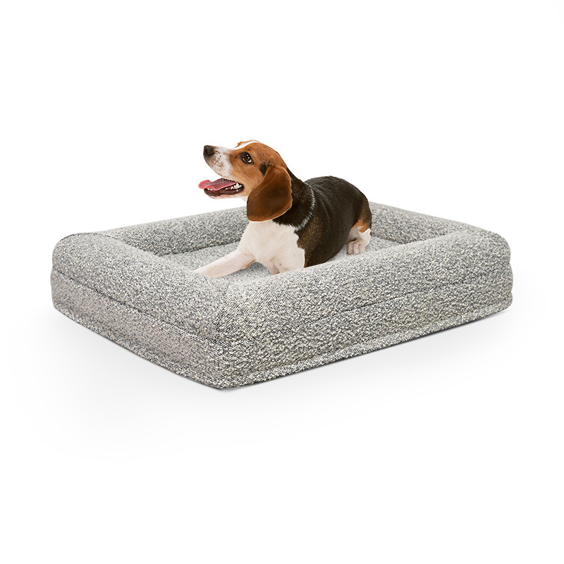 wholesale high quality breathable boucle dog bed orthopedic foam cooling gel memory foam pet dog rectangle waterproof bulk beds