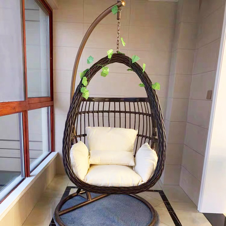 Garden basket rattan chair, Lazy rocking indoor swing chair balcony, courtyard hammock hanging basket style swing rocking chair