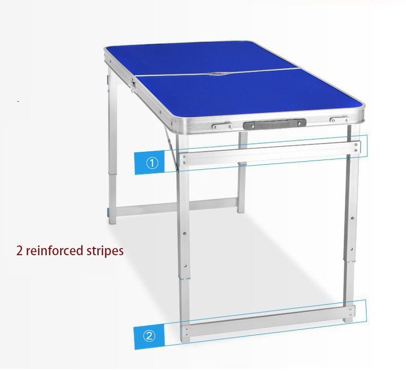 4ft Wide Plus Aluminum Binding Protection Camping Table Adjustable foldable table beach camp kitchen table