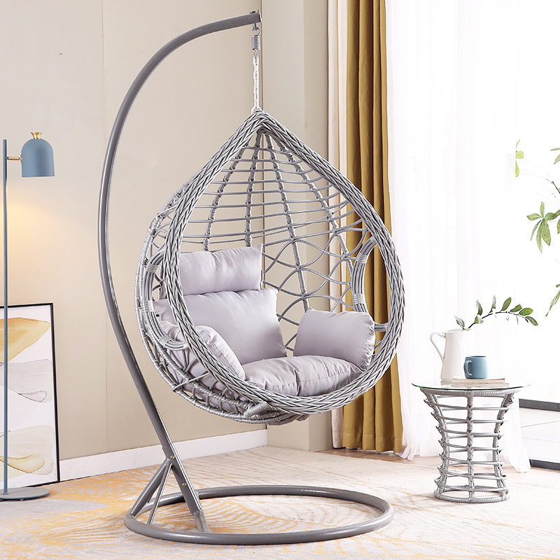 outdoor hanging cradle egg chair, hanging rattan basket garden swing chair, indoor hammock balcony egg swing chair