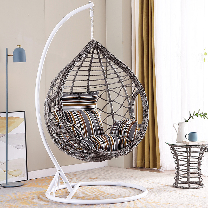 outdoor hanging cradle egg chair, hanging rattan basket garden swing chair, indoor hammock balcony egg swing chair