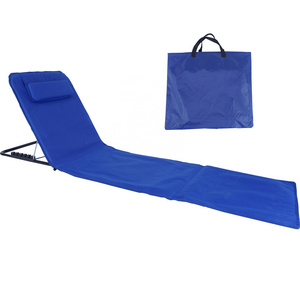 Portable Folding Beach Mat Adjustable Beach Lounger Chair Sun Lounger Brightly Waterproof Summer Holiday Back Support