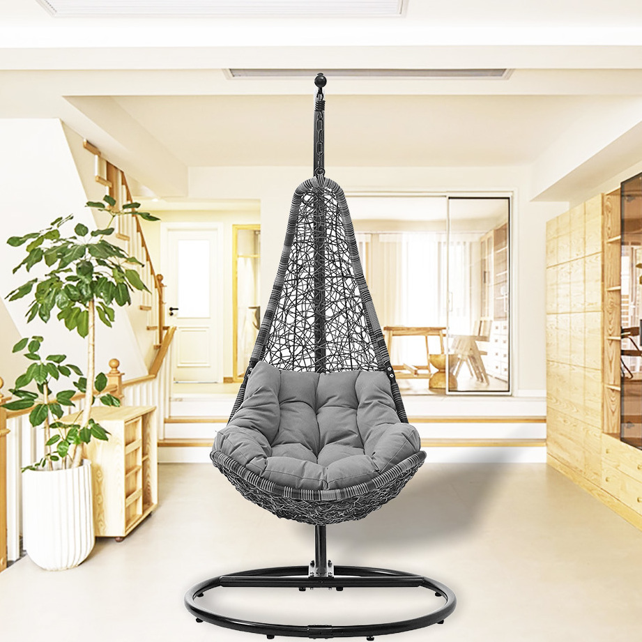 Swing Chair Outdoor With Stand, Swing Chair Hanging, Outdoor Swing Egg Chair For Indoor, Garden, Balcony, Office Floor, Hotel