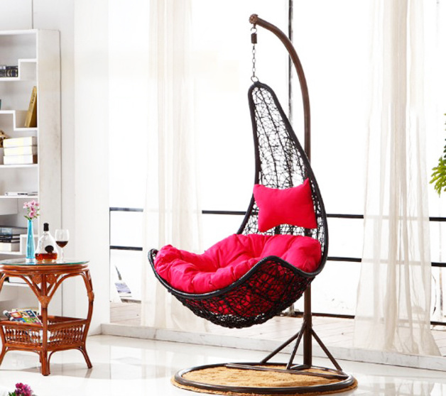 Swing Chair Outdoor With Stand, Swing Chair Hanging, Outdoor Swing Egg Chair For Indoor, Garden, Balcony, Office Floor, Hotel